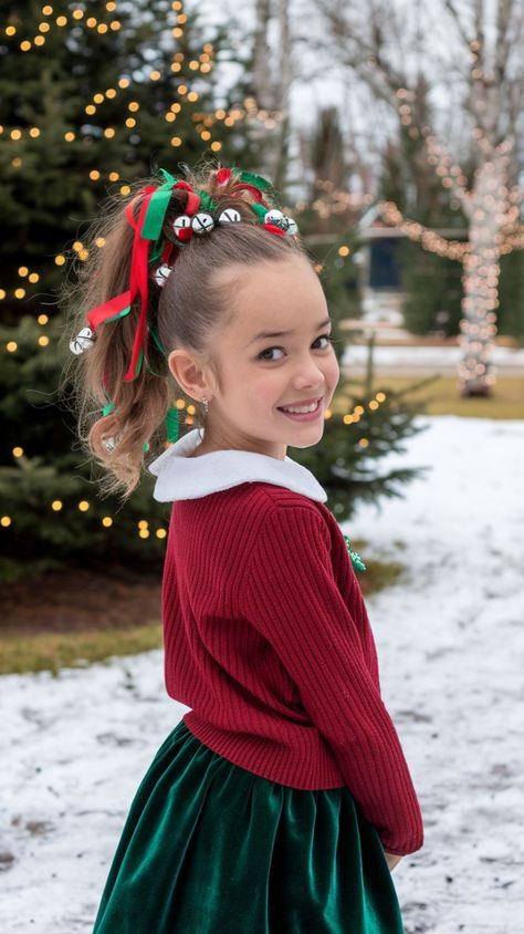 kid with cascading ponytails