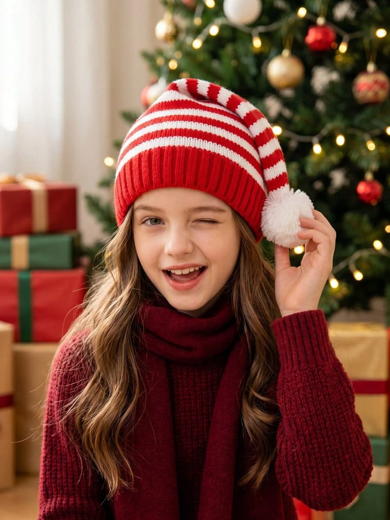 kid with cozy beanie