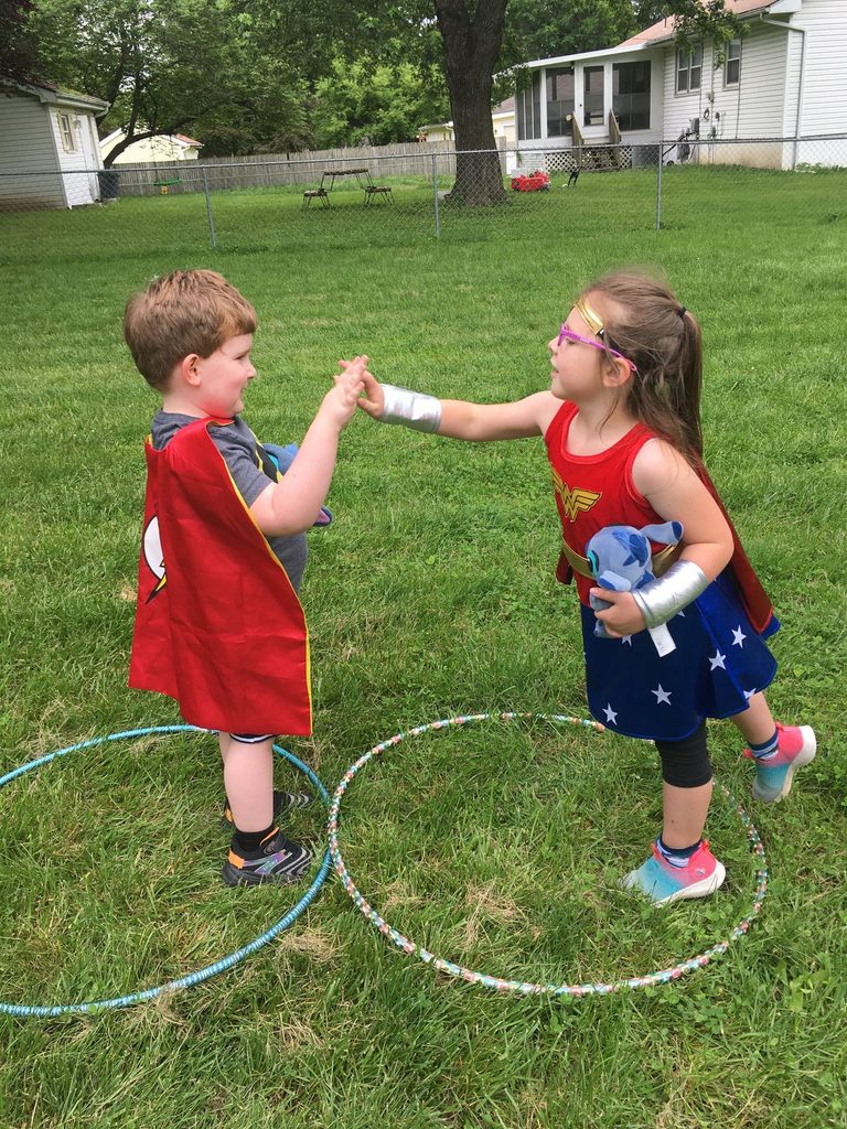 kids in superhero training