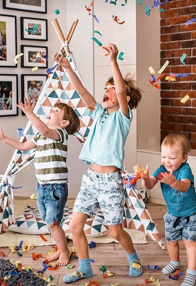 kids playing camp games as indoor camping adventure for children