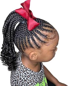 kid with ponytail with curled ending