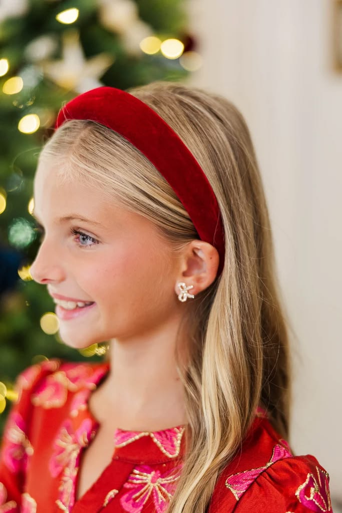 kid with velvet headband