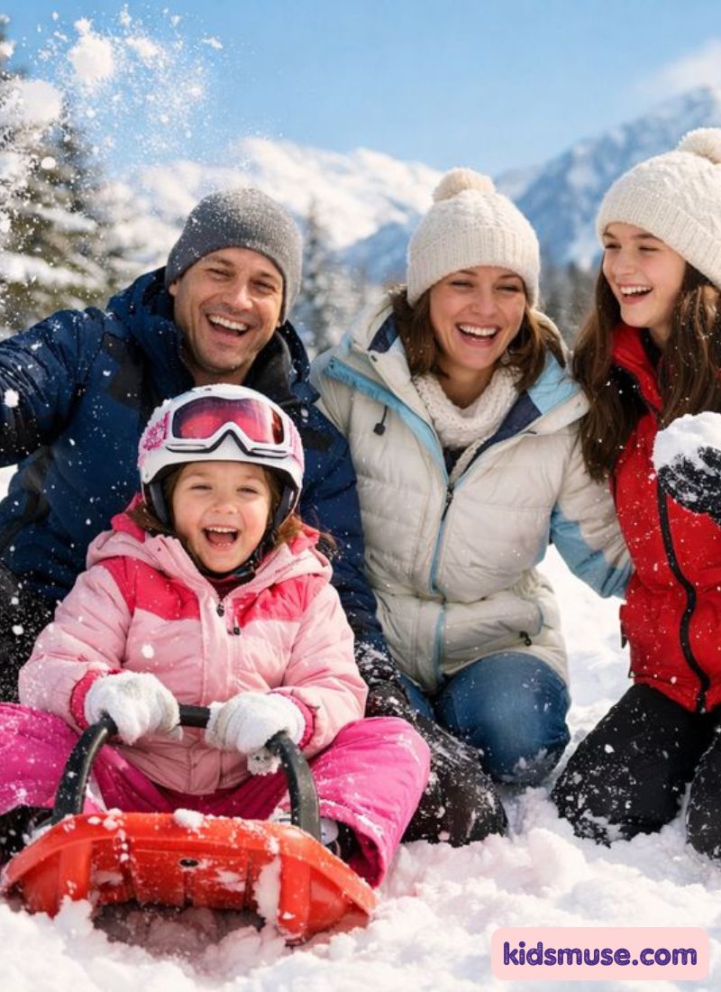 family that went on sledding